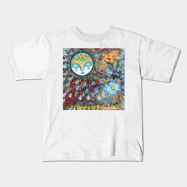 Flower Moon Kids T-Shirt by gaea